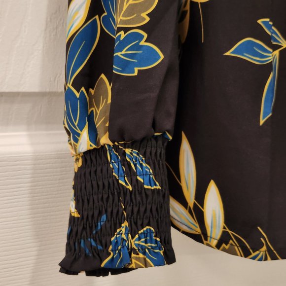 Shein Mulvari Floral Print Mock Neck Top - Picture 4 of 4